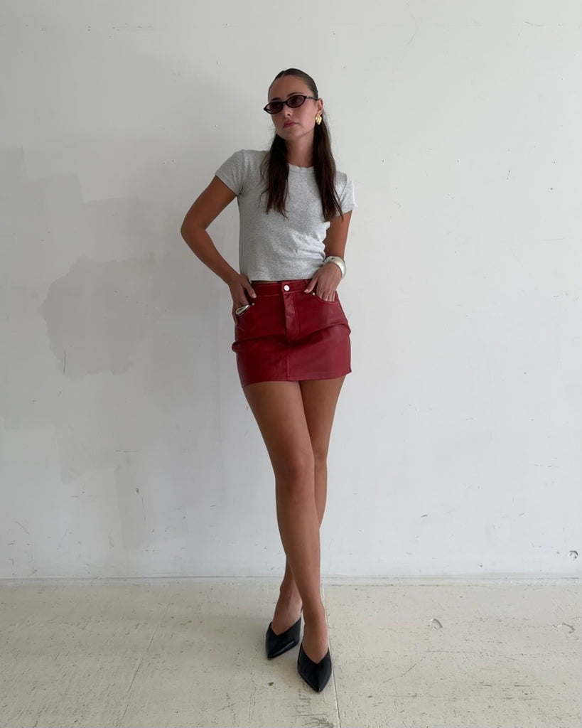 SPENCER LEATHER MINI SKIRT