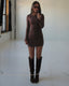 ODESSA MINI DRESS - BROWN